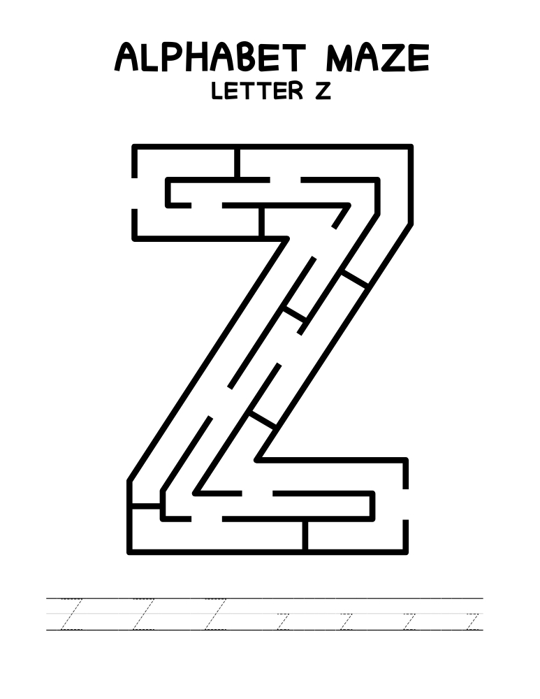 alphabet mazes by letter, phonics, preschool, education printable, PDF, instant download, 