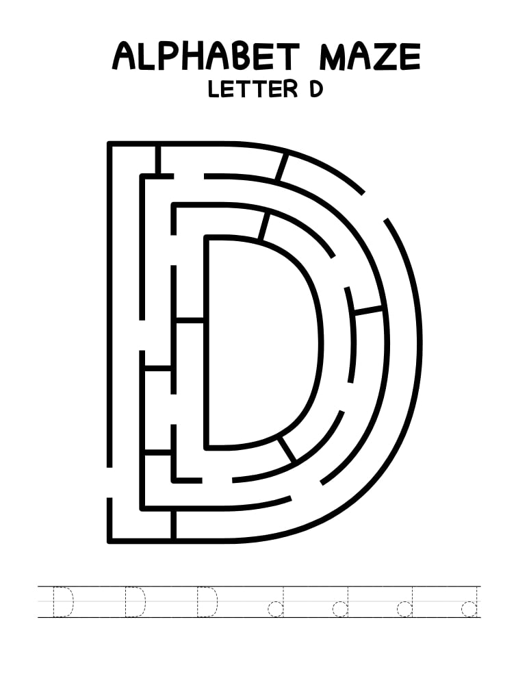alphabet mazes by letter, phonics, preschool, education printable, PDF, instant download, 
