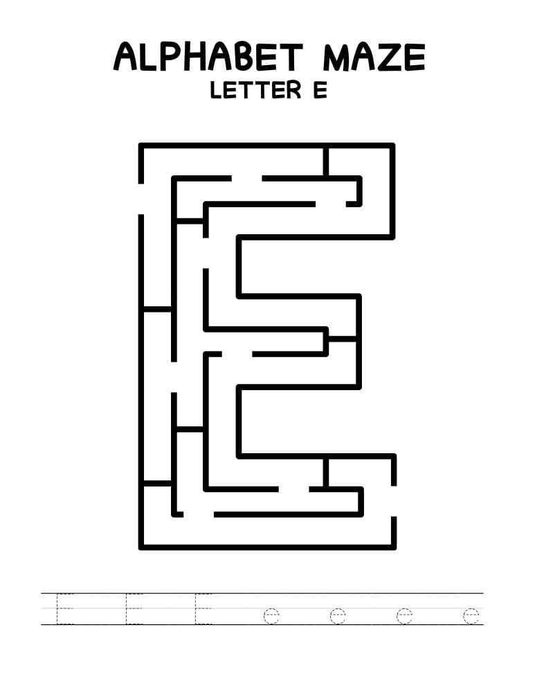 alphabet mazes by letter, phonics, preschool, education printable, PDF, instant download, 