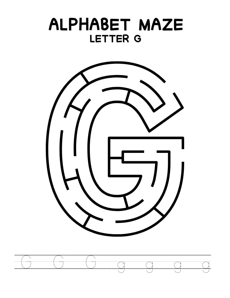 alphabet mazes by letter, phonics, preschool, education printable, PDF, instant download, 