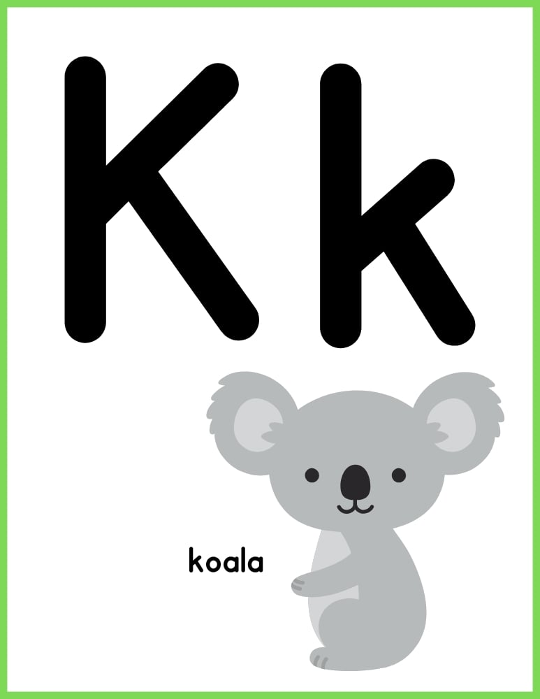 printable color alphabet poster by letter, phonics, preschool, education printable, PDF, instant download, 