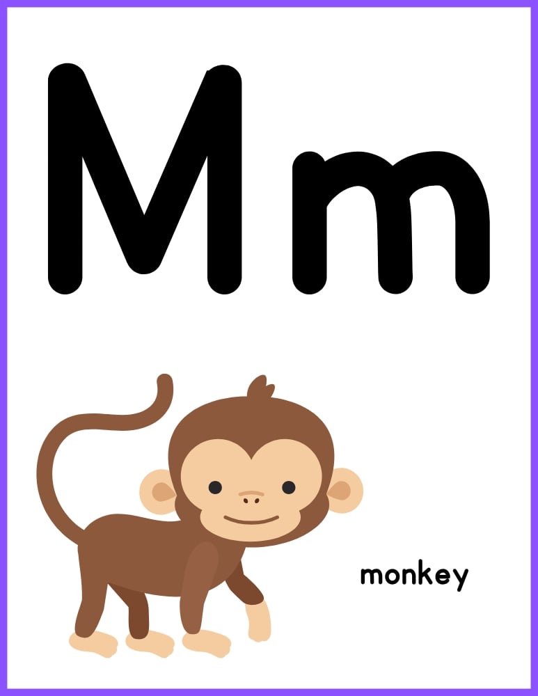 printable color alphabet poster by letter, phonics, preschool, education printable, PDF, instant download, 