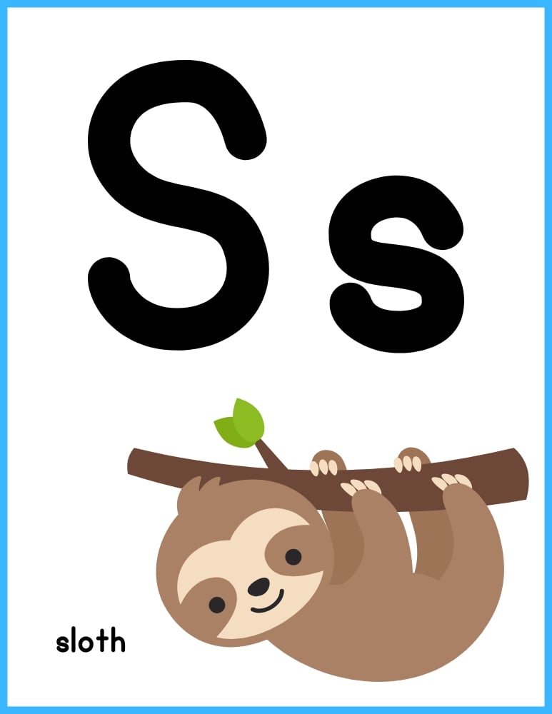 printable color alphabet poster by letter, phonics, preschool, education printable, PDF, instant download, 