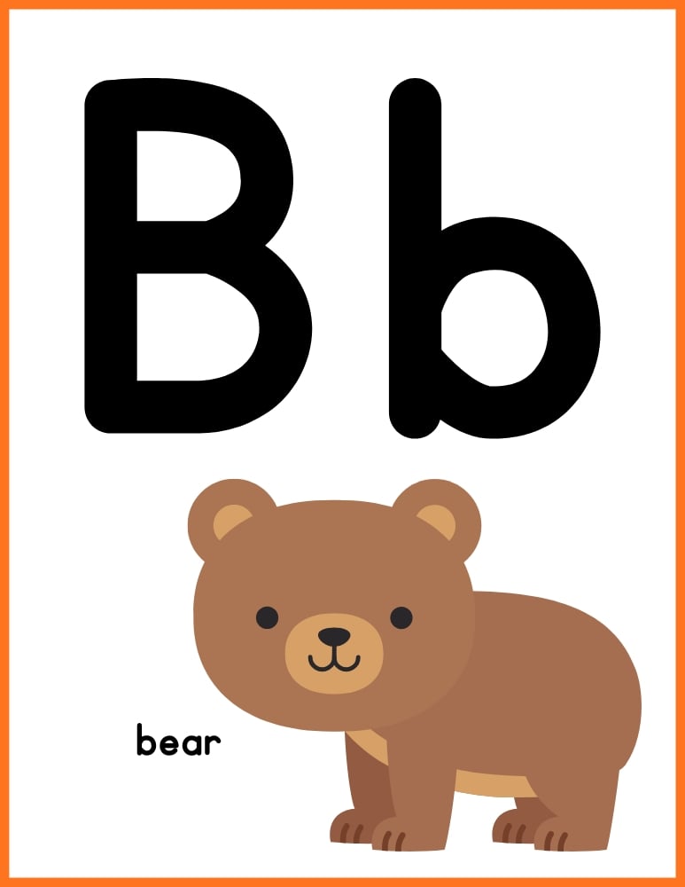 printable color alphabet poster by letter, phonics, preschool, education printable, PDF, instant download, 