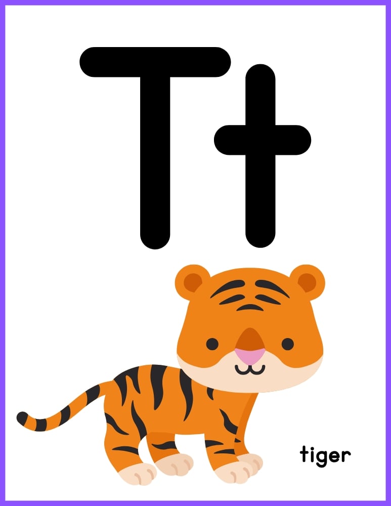 printable color alphabet poster by letter, phonics, preschool, education printable, PDF, instant download, 