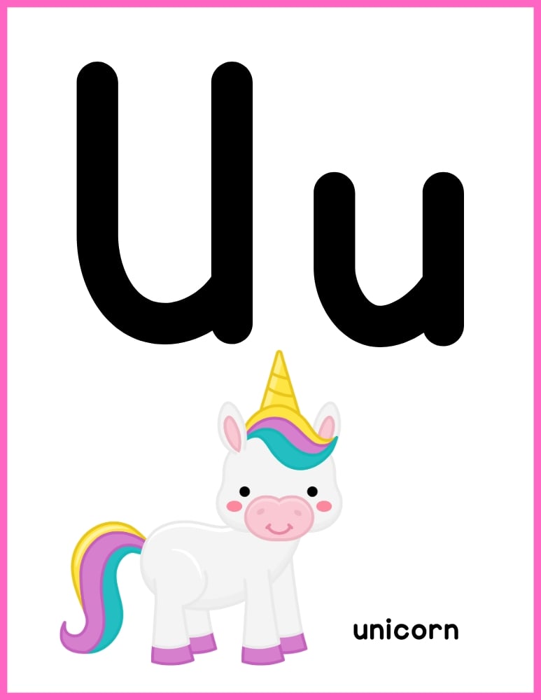 printable color alphabet poster by letter, phonics, preschool, education printable, PDF, instant download, 