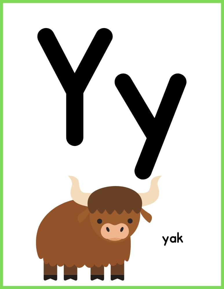 printable color alphabet poster by letter, phonics, preschool, education printable, PDF, instant download, 