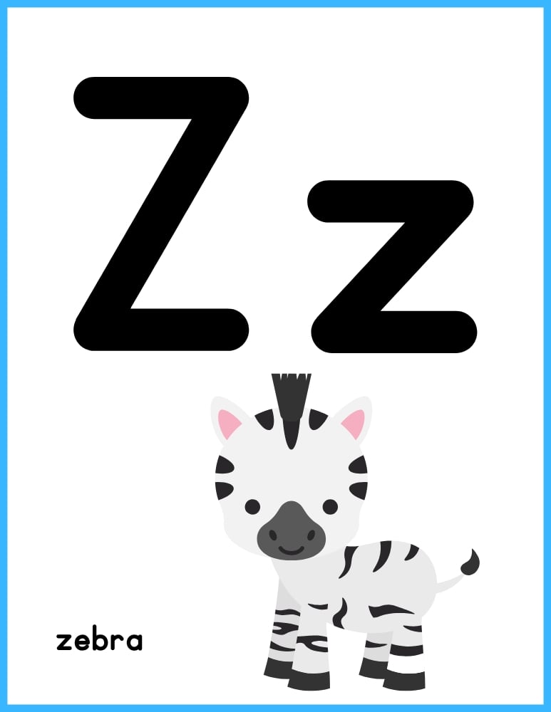 printable color alphabet poster by letter, phonics, preschool, education printable, PDF, instant download, 