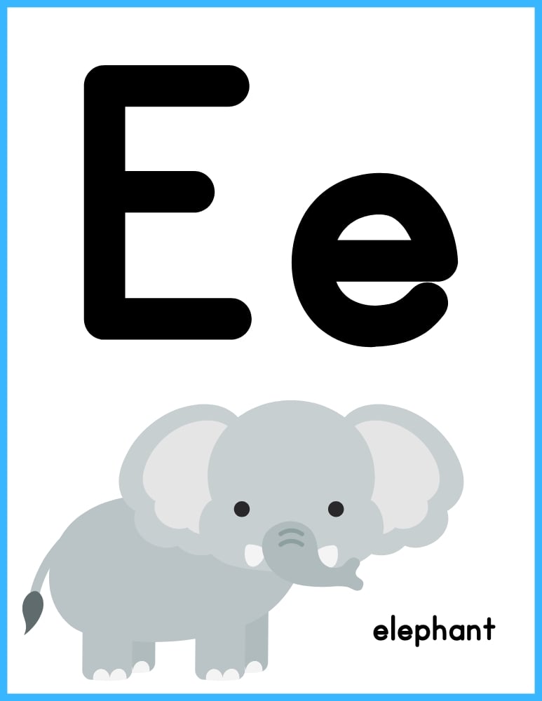 printable color alphabet poster by letter, phonics, preschool, education printable, PDF, instant download, 