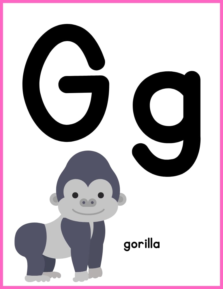 printable color alphabet poster by letter, phonics, preschool, education printable, PDF, instant download, 