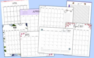 Printable April 2027 Calendars