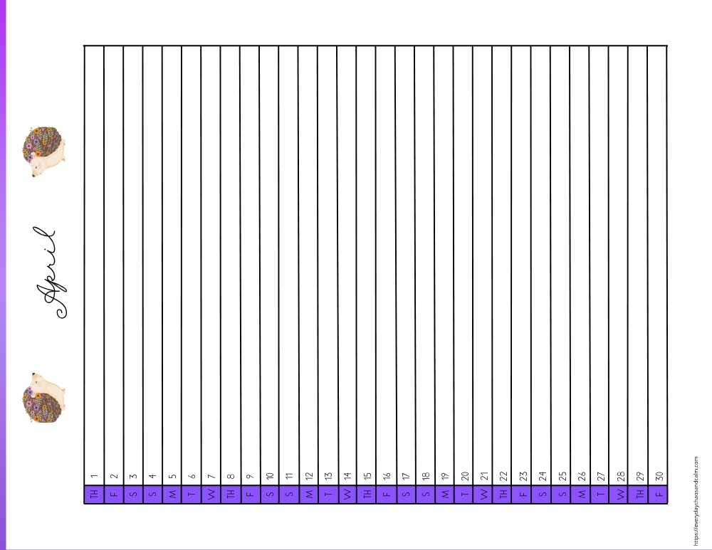 vertical printable April 2027