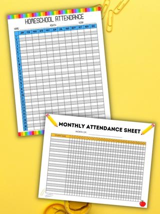 printable school attendance sheets