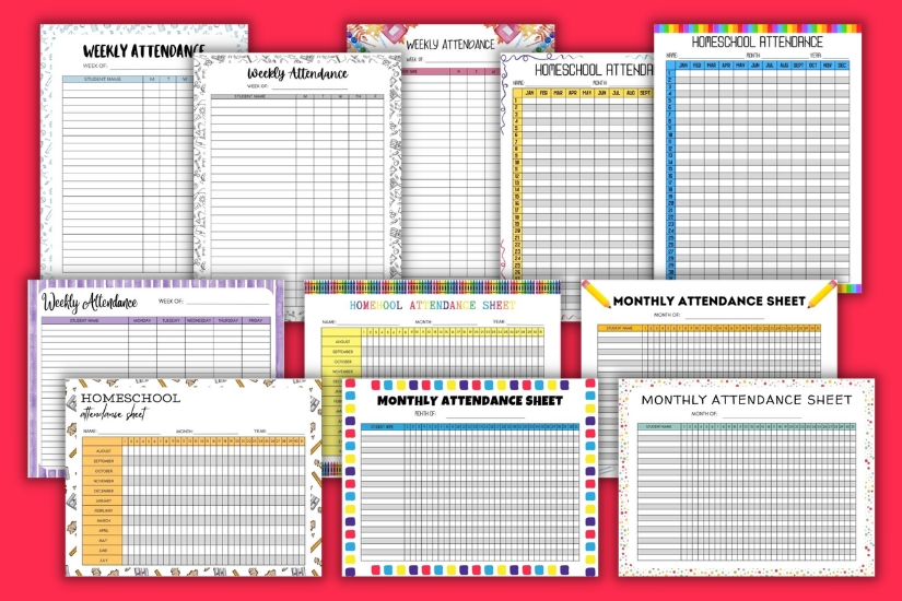 attendance sheets example pages
