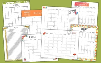 Free Printable August 2025 Calendars