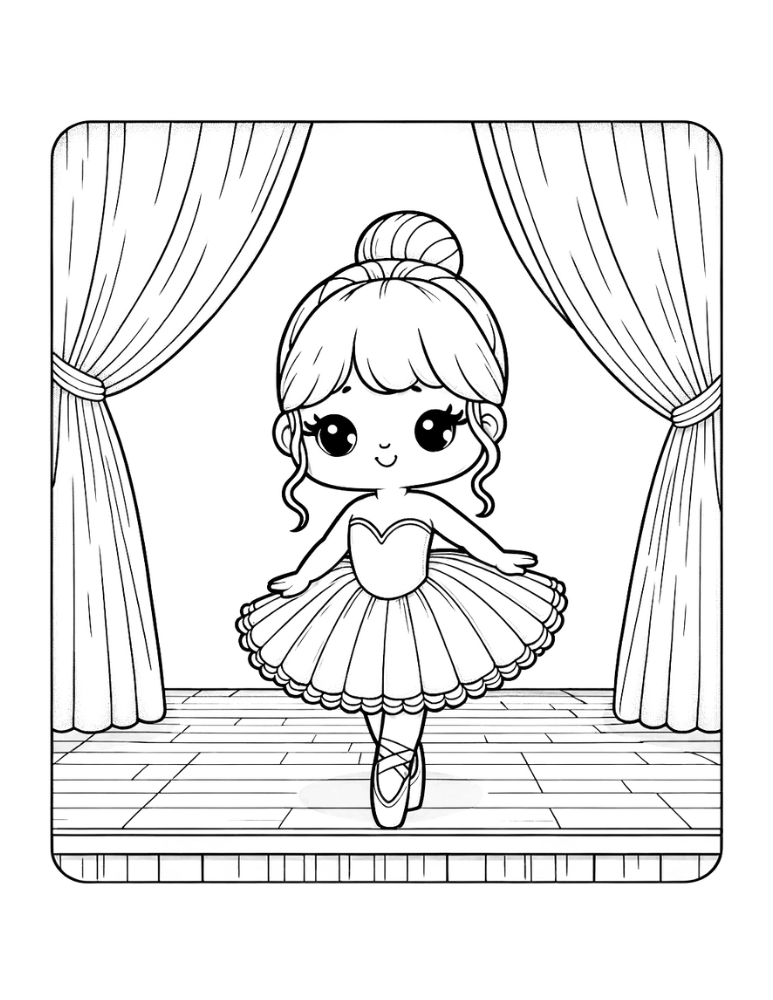 ballerina coloring page, PDF, instant download, kids