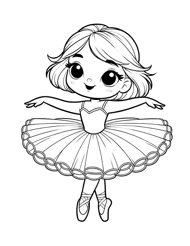 ballerina coloring page, PDF, instant download, kids