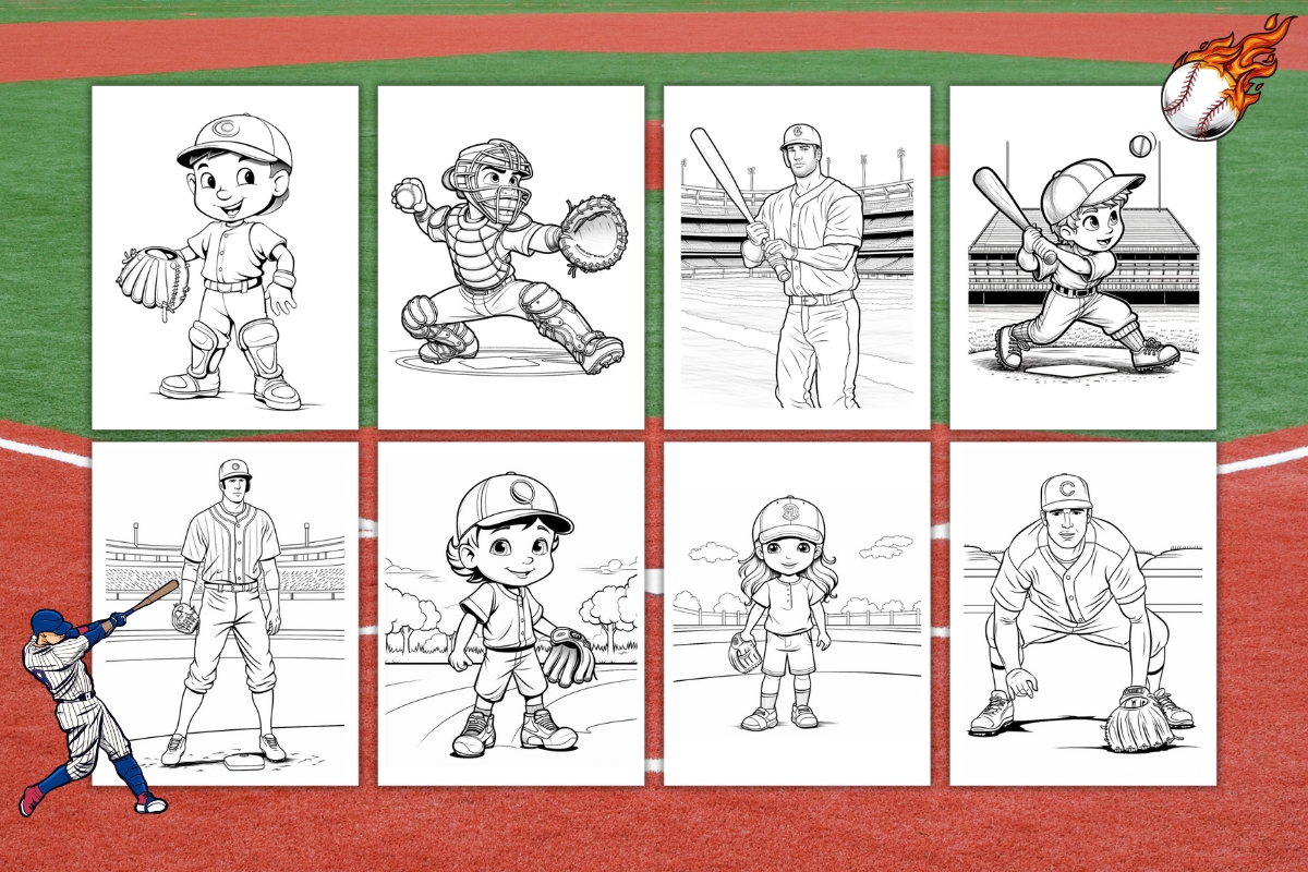 baseball coloring pages example pages