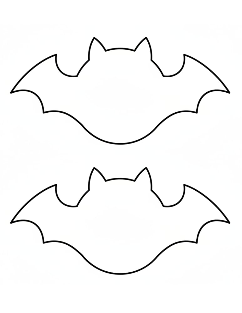 unique large bat template, detailed animal outline for fine motor practice, Halloween classroom activity, PDF, instant download