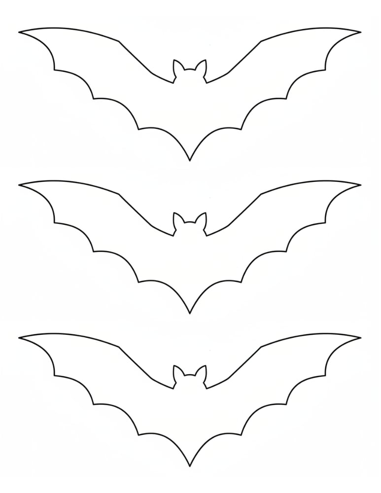 medium sized template of a bat, Halloween paper craft stencils, classroom animal cutout sheet, PDF, instant download