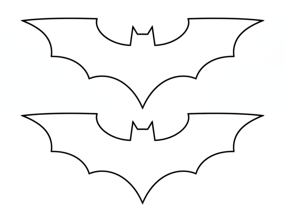 large template of a bat, blank animal outline for window decorations, spooky Halloween stencil, PDF, instant download