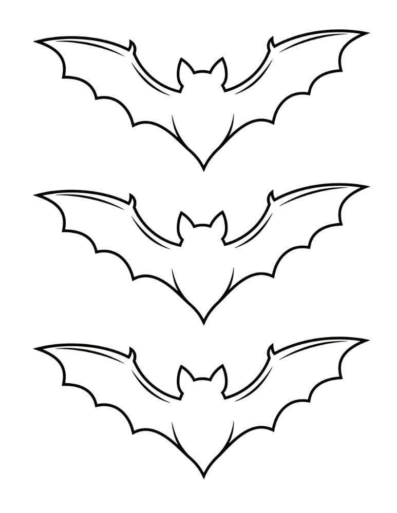 medium animal bat templates, multiple printable shapes for toddler matching games, Halloween stencils, PDF, instant download