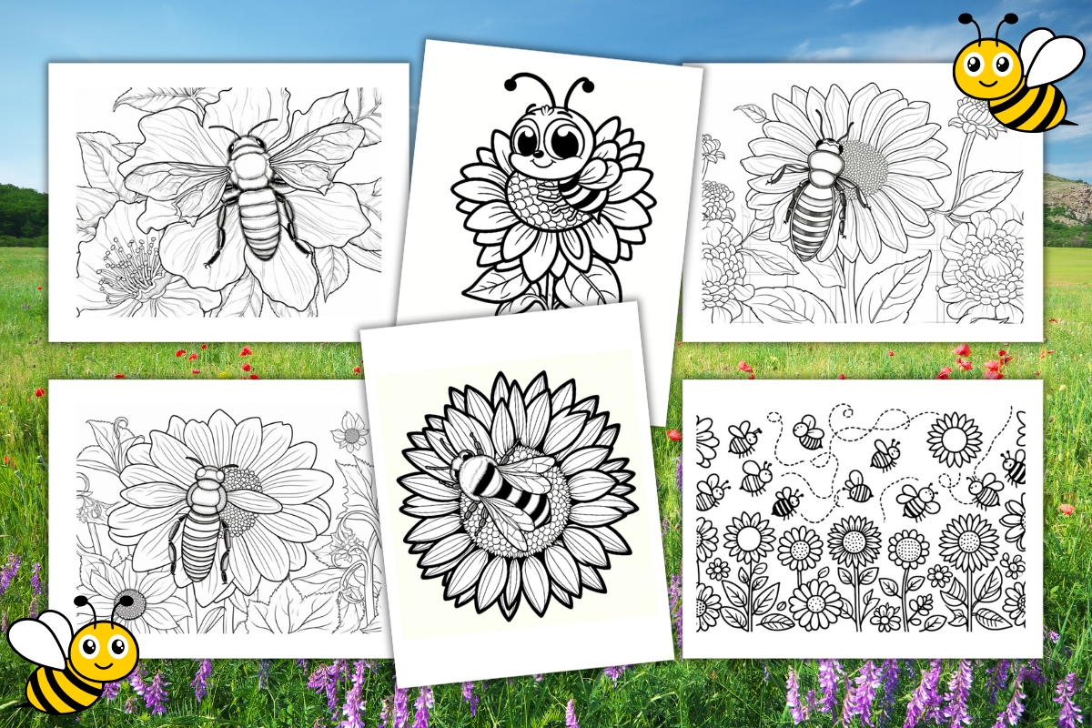 bee coloring pages examples