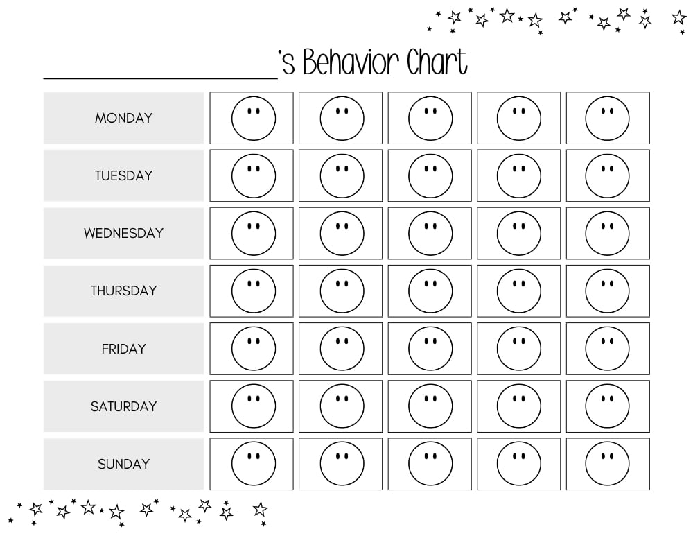 kids daily behavior tracker, sticker chart for toddlers, homeschool organization, student goal setting, PDF, instant download