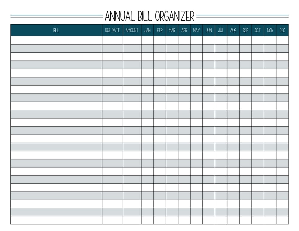 printable bill tracker, bill organizer, finance printable , PDF, instant download, 