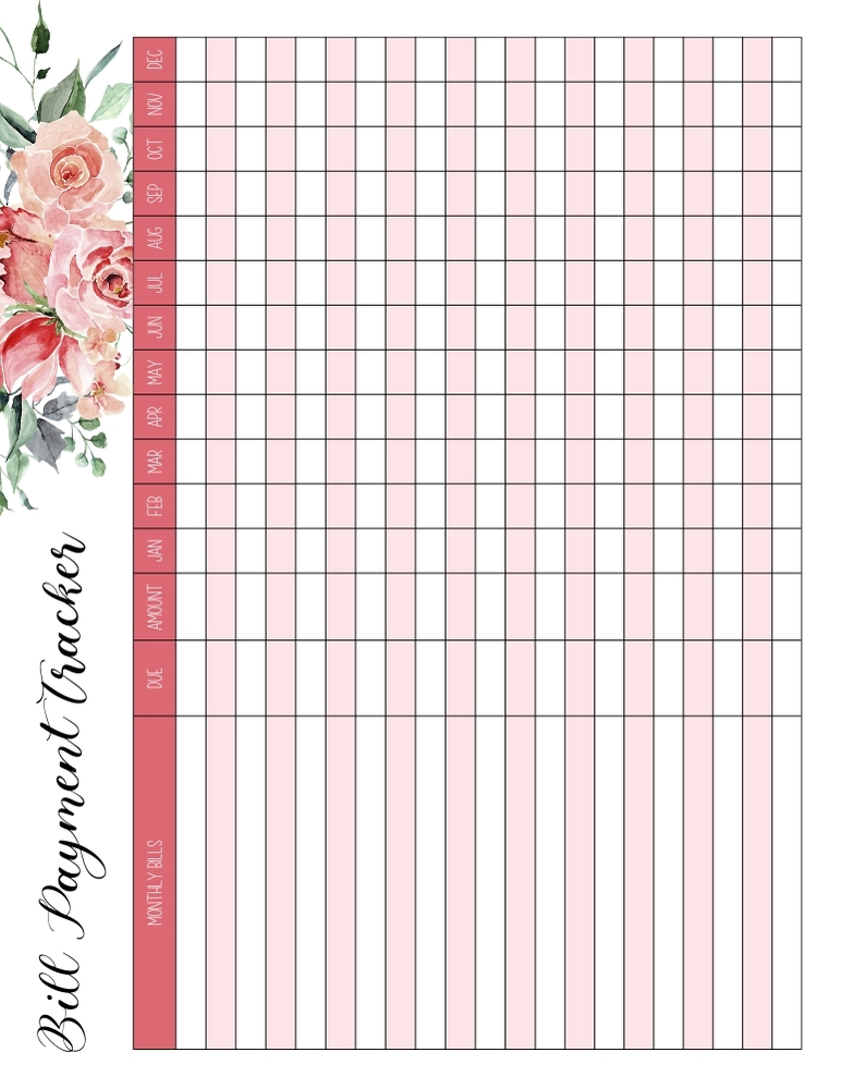 printable bill tracker, bill organizer, finance printable , PDF, instant download, 