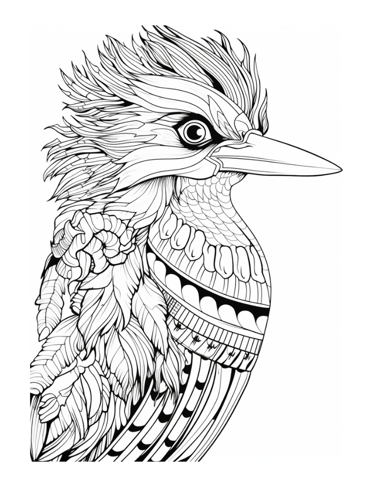 bird coloring page, PDF, instant download, kids