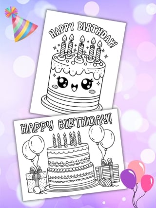 birthday cake coloring pages