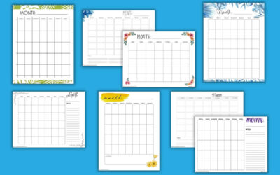 Free Blank Monthly Calendar Printables