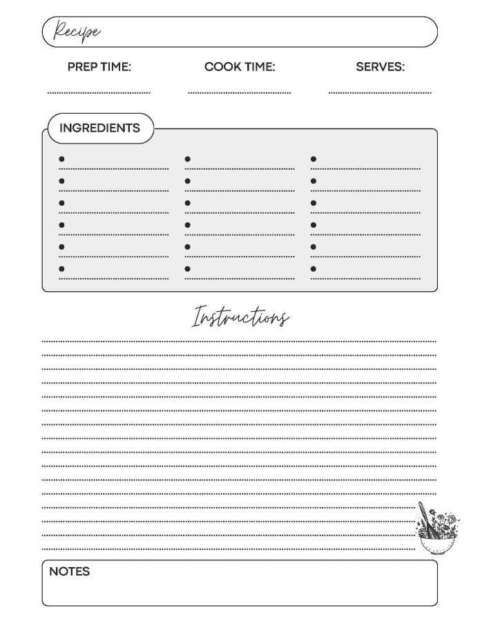 Free Printable Blank Recipe Card Template For Your Favorite Recipes