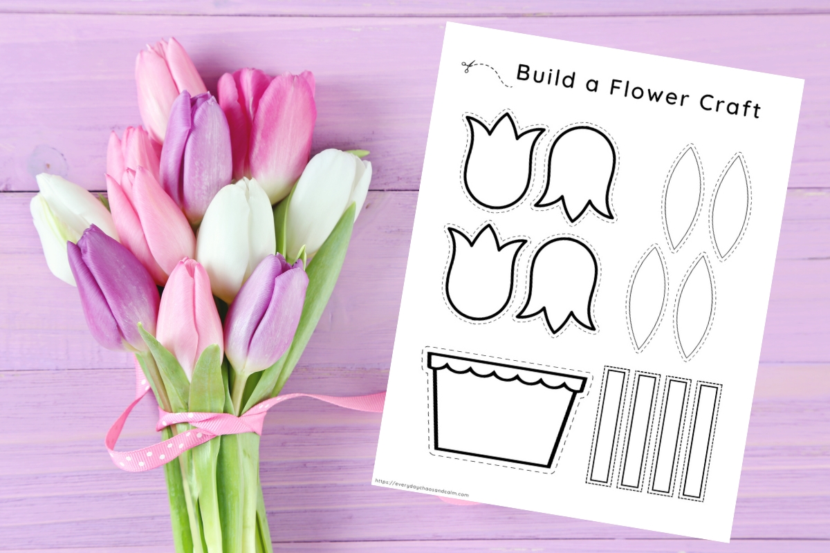 free-printable-build-a-flower-craft for Flower Stem Template Printable Free Free Printable Build A Flower Craft for Flower Stem Template Printable Free