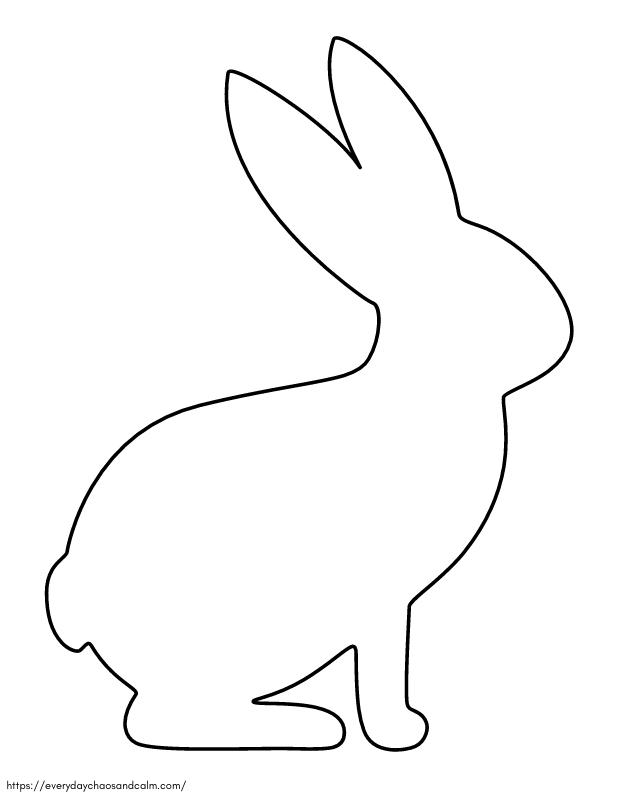 printable bunny template, PDF, for crafts