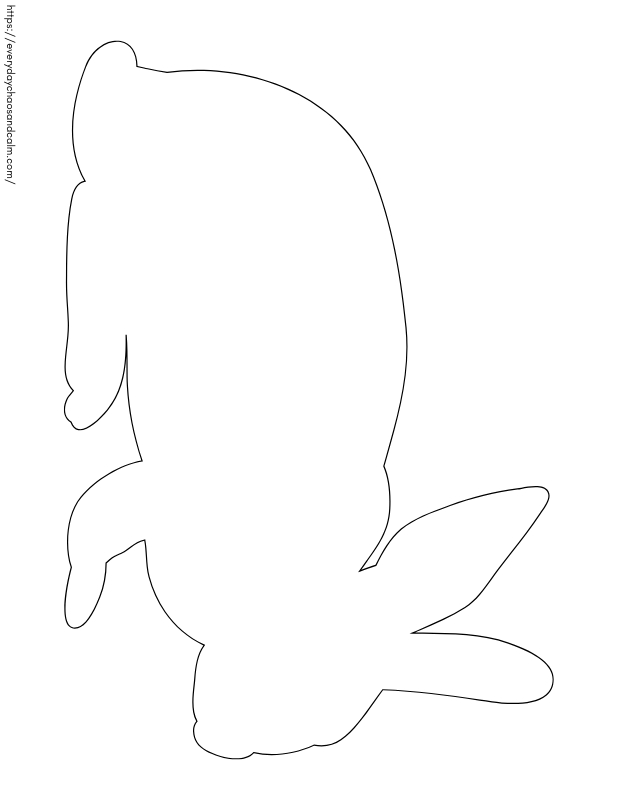 printable bunny template, PDF, for crafts