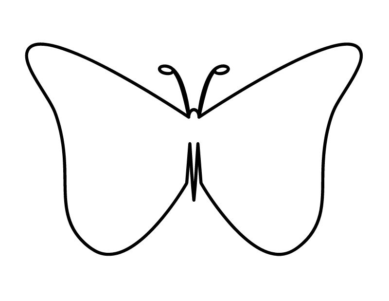 printable butterfly template for crafts and activities, one large per page