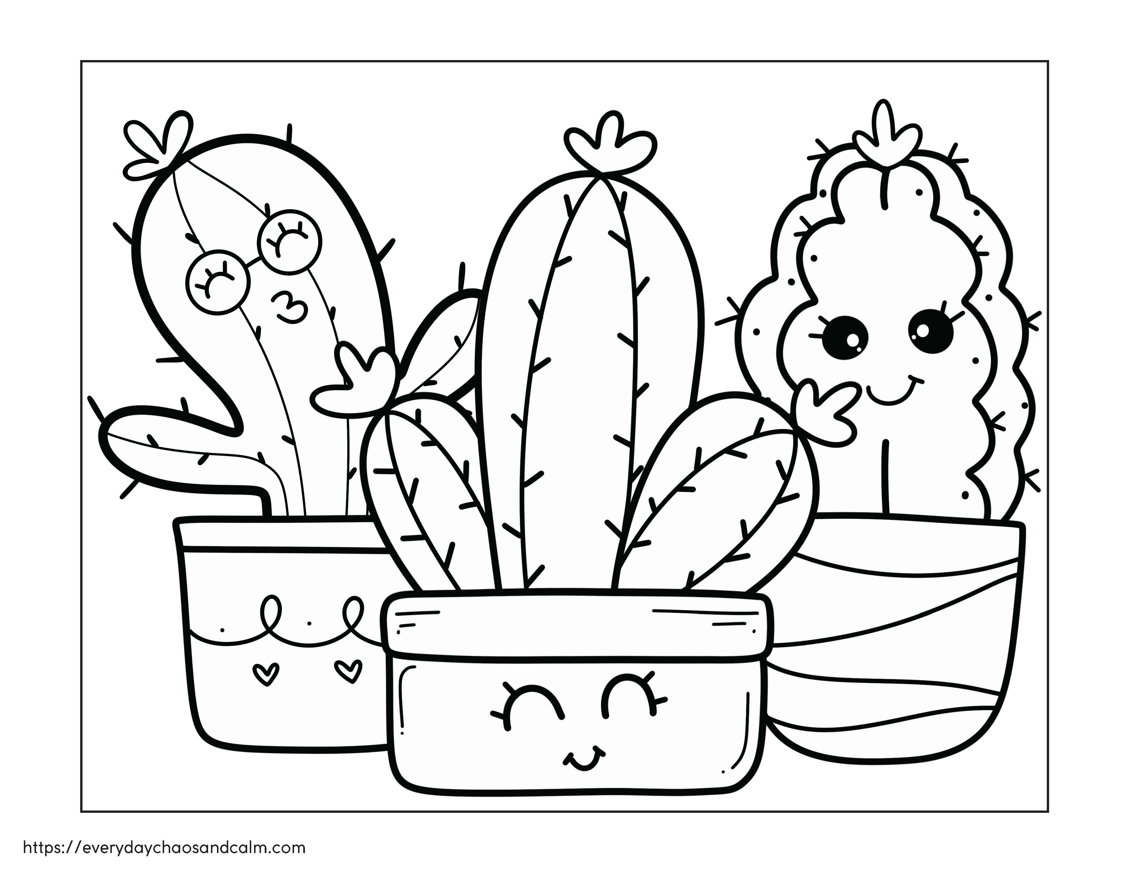 Cactus Coloring Page