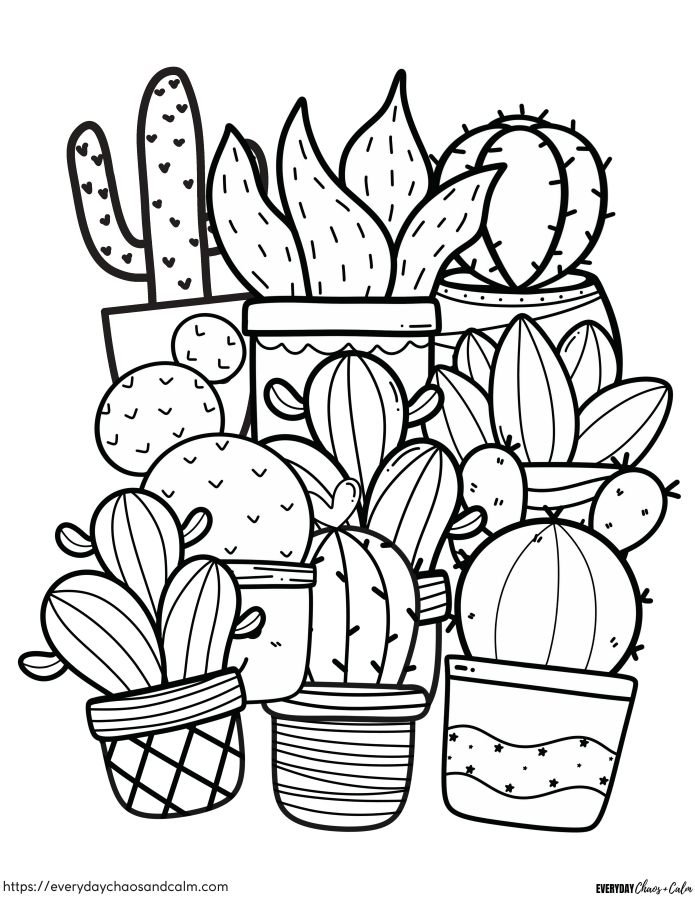 Free Cactus Coloring Pages For Kids Free Cactus Coloring Pages For Kids