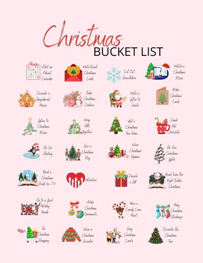 Christmas Bucket List Printable with Images Free printable Christmas bucket list for kids and adults, pdf, holidays, print, download.