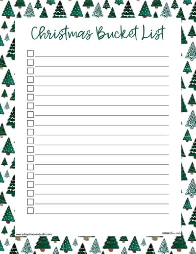 6 Free Printable Christmas Bucket Lists For Kids And Adults