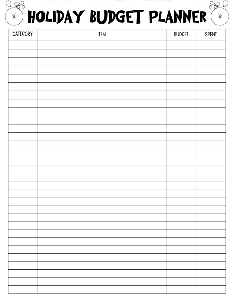 printable Christmas budget planner, finance PDF, instant download