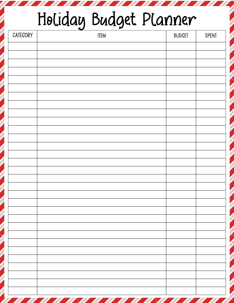 printable Christmas budget planner, finance PDF, instant download