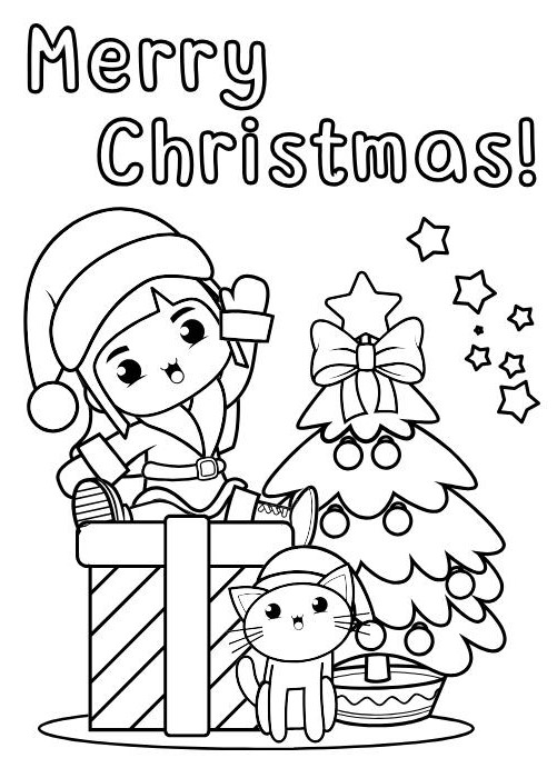 printable CHristmas cards to color, PDF, instant download, kids, coloring page