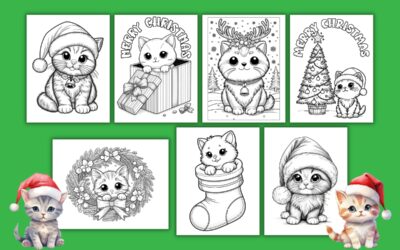 Free Christmas Cat Coloring Pages