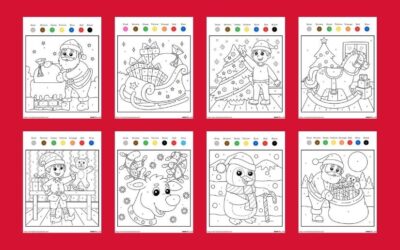 8 Free Printable Christmas Color By Number Pages for Kids