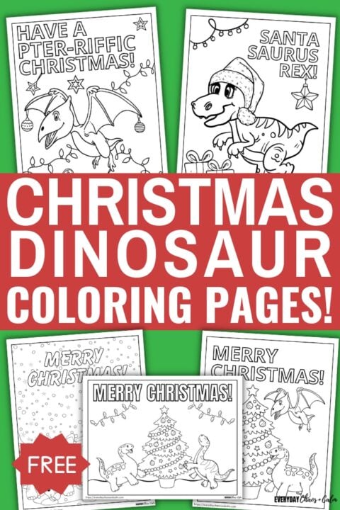 Free Printable Christmas Dinosaur Coloring Pages