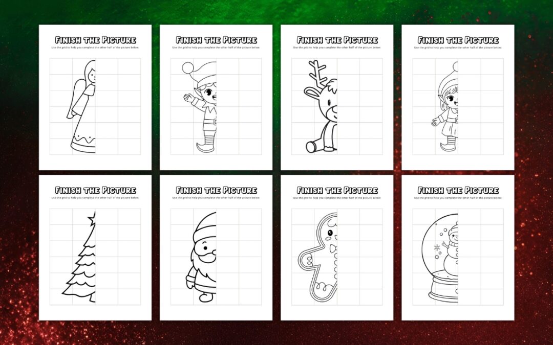 Free Printable Christmas Finish the Picture Worksheets