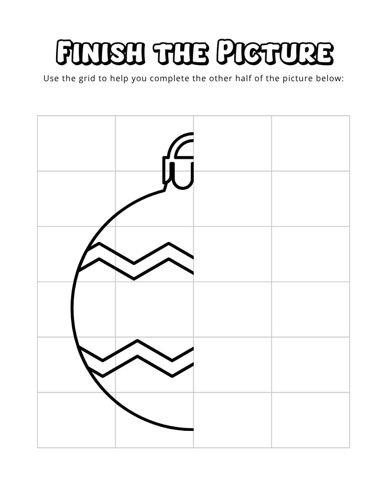 christmas finish the picture worksheets, education printable, PDF, instant download, kids